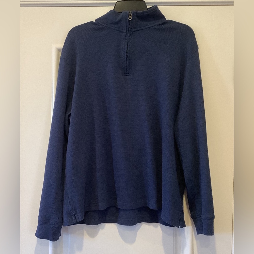 Chaps Mens 1/4 Zip Sweater Pullover Blue Size XL Long Sleeves 100% Cotton